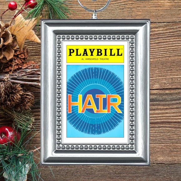 Hair Broadway Musical‎ Playbill Christmas Tree Ornament - Picture 1 of 3